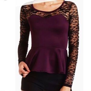 Charlotte Russe | Peplum Long Sleeve Top